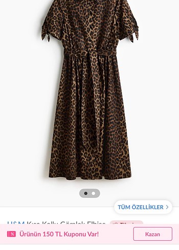 H&m Leopar Desenli Elbise - Görsel 2
