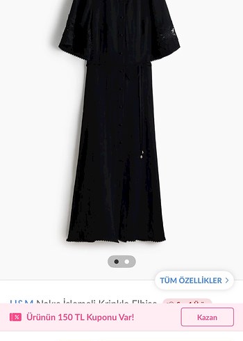 H&m nakış işlemeli elbise - Görsel 2