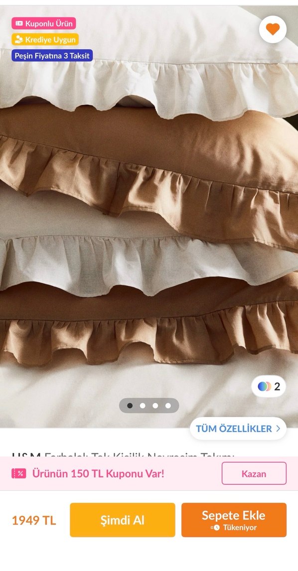 H&m home farbalalı tek k. nevresim takımı - Görsel 4