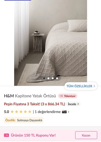 H&m kapitone Yatak Örtüsü - Görsel 4