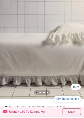 H&m home farbalalı tek kişilik nevresim takımı - Görsel 2