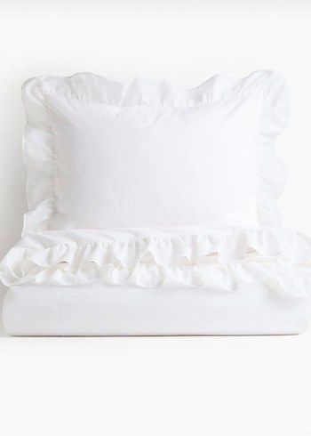 H&m home farbalalı tek kişilik nevresim takımı - Görsel 3