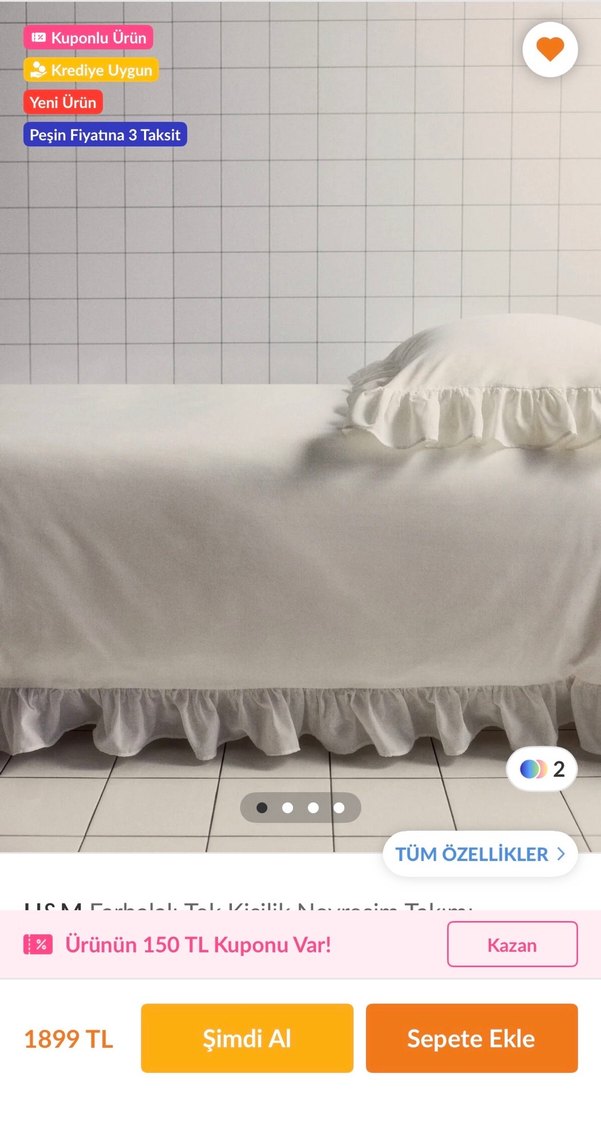 H&m home farbalalı tek kişilik nevresim takımı - Görsel 2