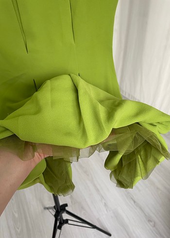 Jus De Pommes Yeşil Mini Pliseli Kolsuz Elbise - Görsel 2