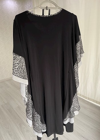 Midi Siyah Zebra Desenli Goth Abiye(Büyük Beden) - Görsel 3