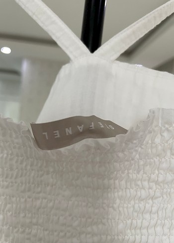 Stefanel düz beyaz Elbise - Görsel 3