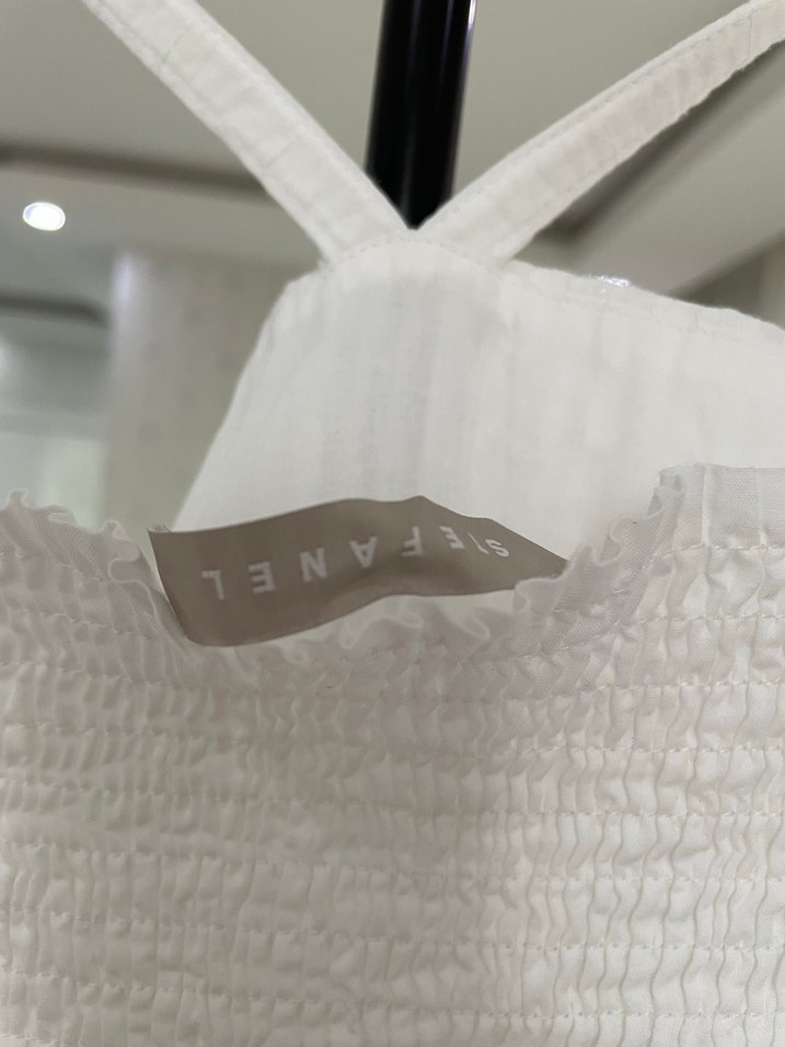 Stefanel düz beyaz Elbise - Görsel 3