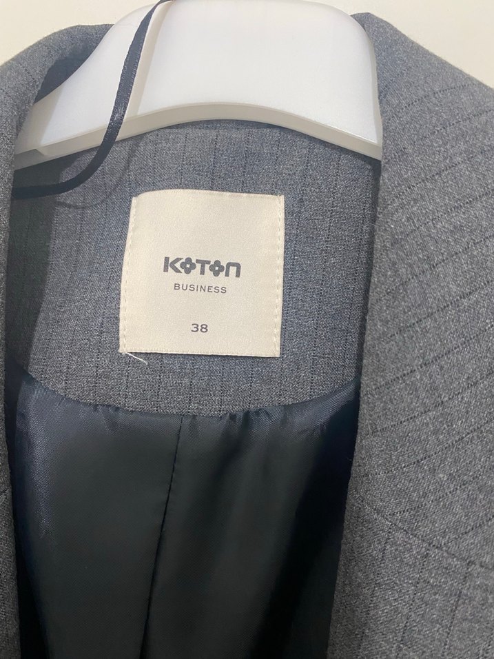 Gri Düğmeli Kadın Blazer Ceket - Görsel 2