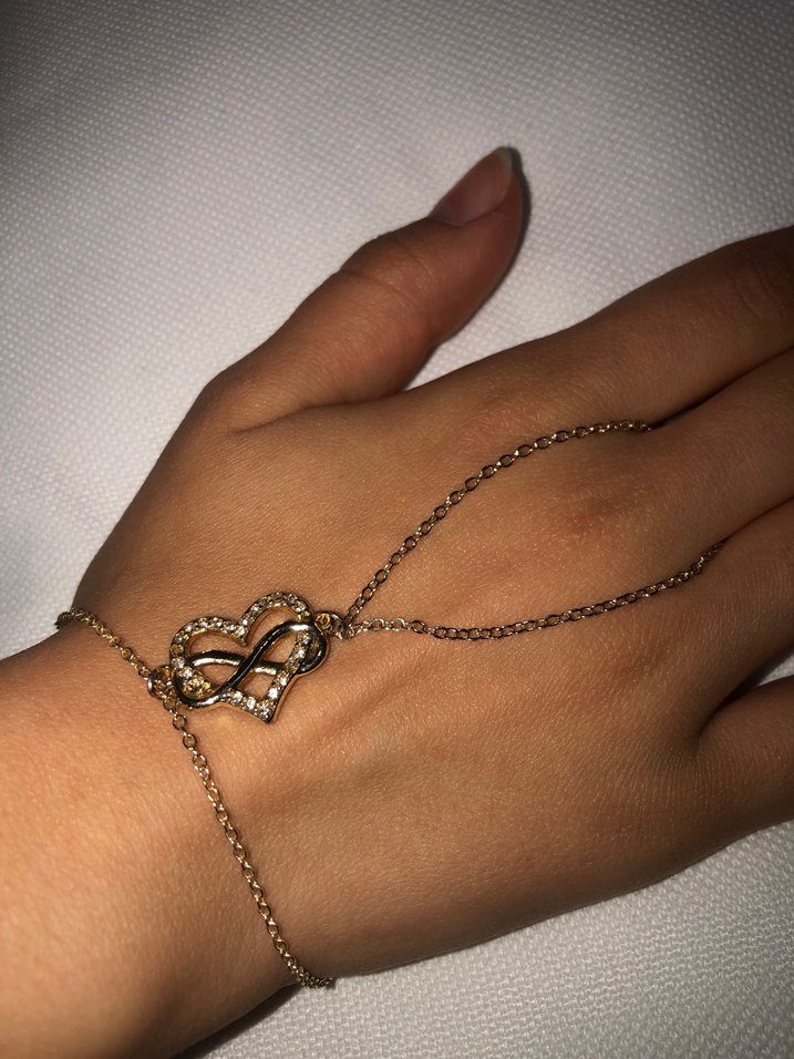 Altın Renk Zincir Detaylı Kadın El Zinciri - Görsel 2