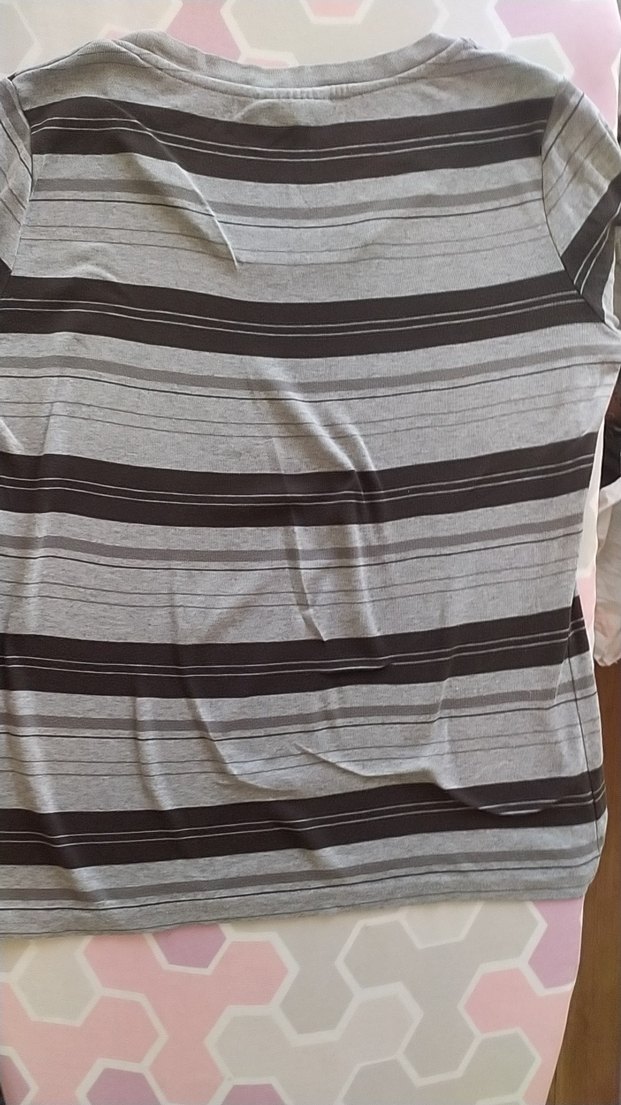Gri Çizgili Hamile Tişörtü - Görsel 3