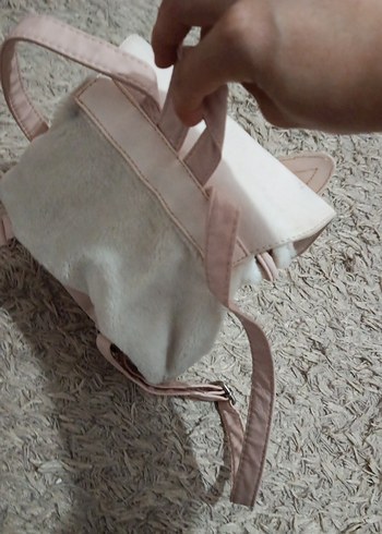 Bej Kedili Peluş Sırt Çantası - Görsel 2