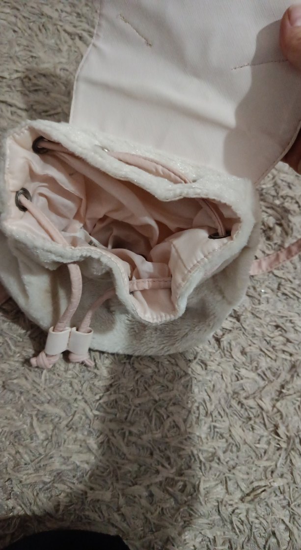 Bej Kedili Peluş Sırt Çantası - Görsel 3