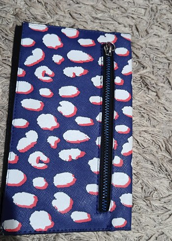 Yuvarlak Detaylı Kadın lacivert Desenli Portföy Çanta - Görsel 2