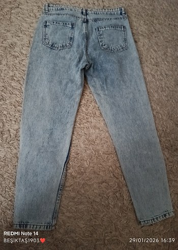 Gri Kadın Denim Salaş Midi Jean - Görsel 3