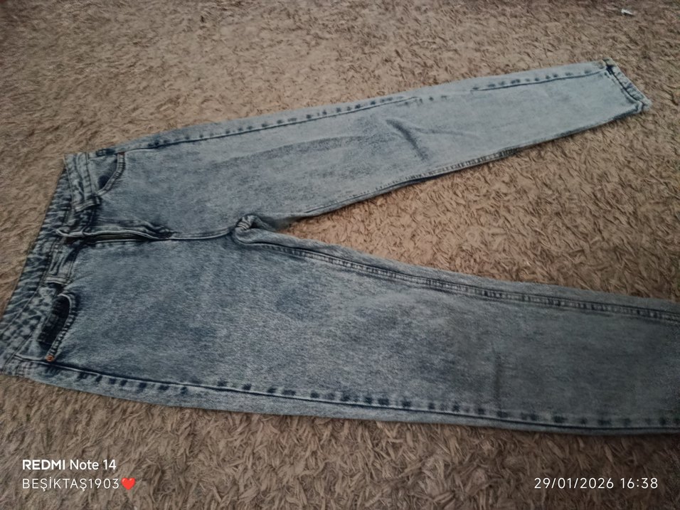 Gri Kadın Denim Salaş Midi Jean - Görsel 2