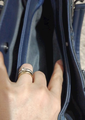 Mavi Süet Fermuarlı Kadın Çanta - Görsel 5