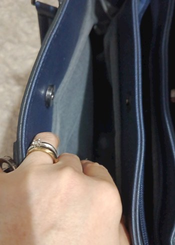 Mavi Süet Fermuarlı Kadın Çanta - Görsel 4