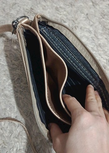 Bej Zincir Detaylı Deri Kadın Çanta - Görsel 3