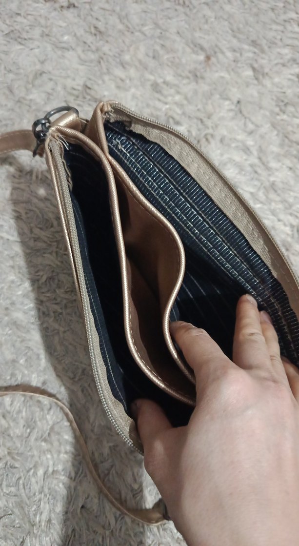 Bej Zincir Detaylı Deri Kadın Çanta - Görsel 3