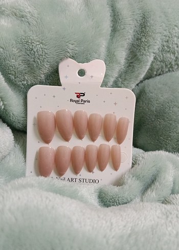 Pastel pembe Takma Tırnak Seti - Görsel 4