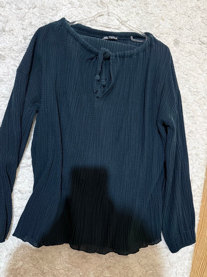 Gri V Yaka Bohem Örgü Kadın Triko alt üst takım - Görsel 3