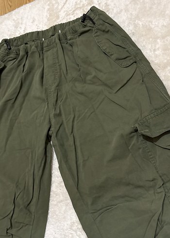 Kadın Haki Rahat Kesim Midi Kumaş Pantolon - Görsel 4