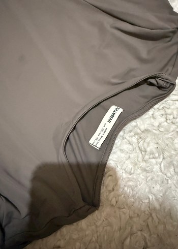 Gri Uzun Kollu Yüksek Yakalı Elbise - Görsel 2