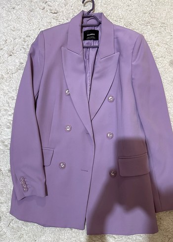 Mor Düğmeli Kadın Blazer Ceket - Görsel 2