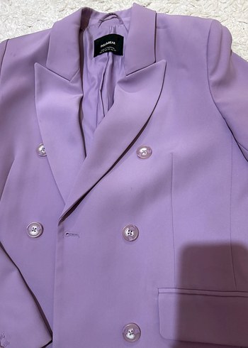 Mor Düğmeli Kadın Blazer Ceket - Görsel 3
