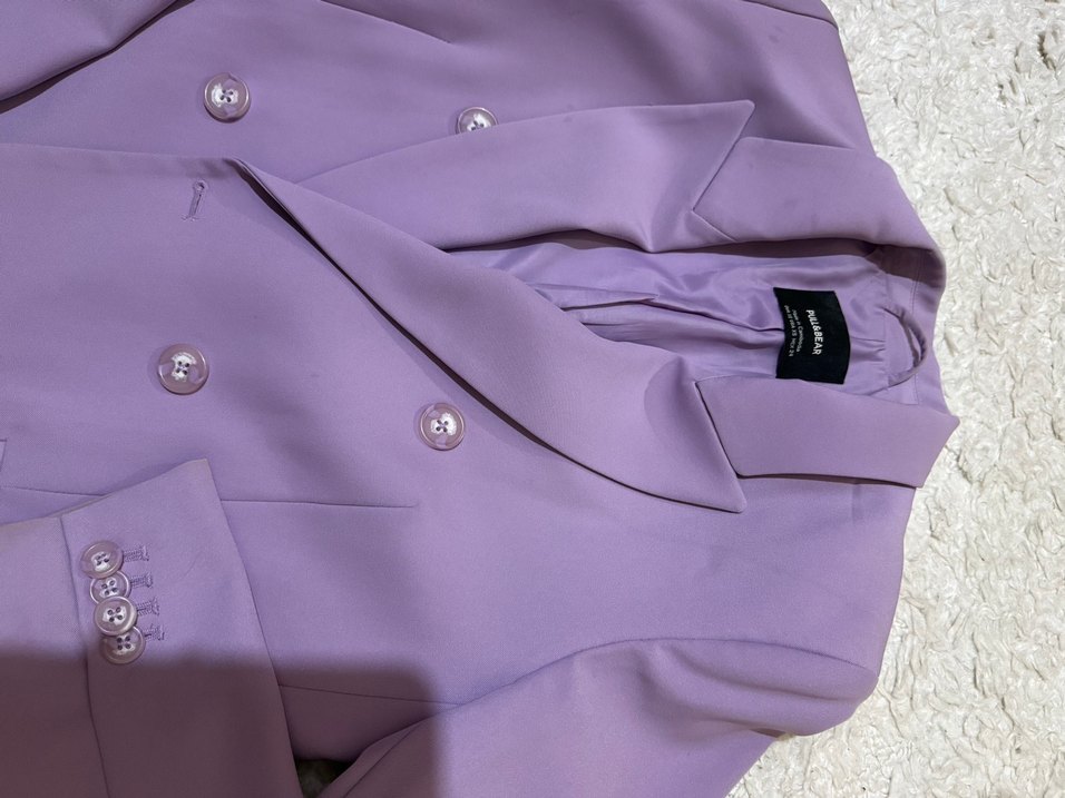Mor Düğmeli Kadın Blazer Ceket - Görsel 5