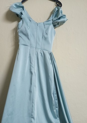 Mavi Drapeli Uzun Abiye Elbise - Görsel 5