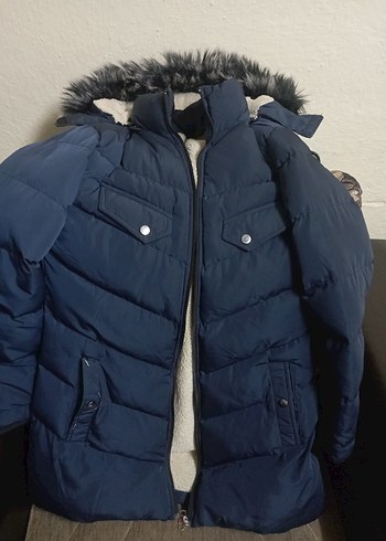 Kürk Detaylı Lacivert çocuk Kışlık Mont - Görsel 5