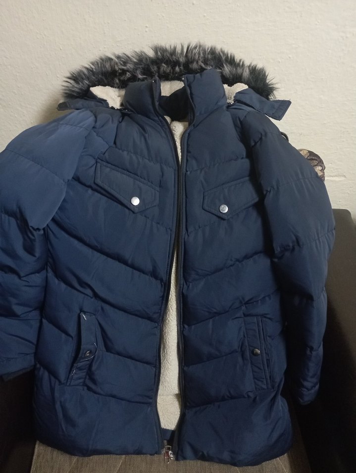 Kürk Detaylı Lacivert çocuk Kışlık Mont - Görsel 5