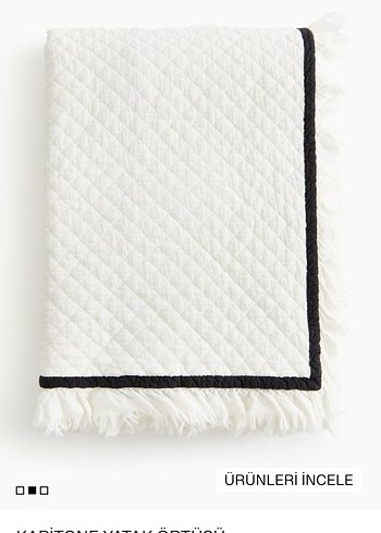 H&M Tek kişilik Kenarlı Yatak Örtüsü - Görsel 3