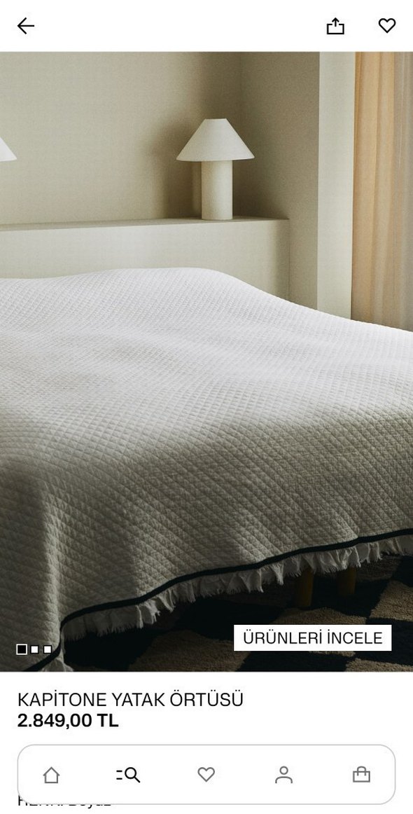 H&M Tek kişilik Kenarlı Yatak Örtüsü - Görsel 2