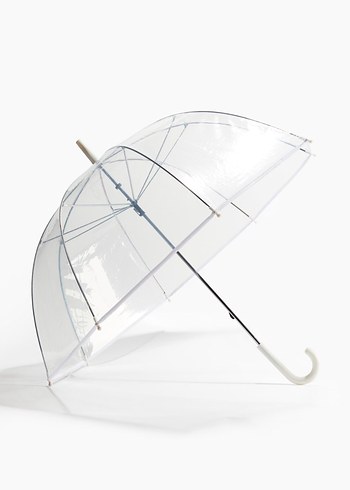 Şeffaf Beyaz Kadın Şemsiye - Görsel 2