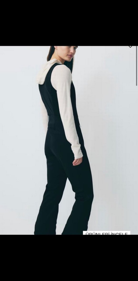 H&M İçi Tüylü Bahçıvan Tipi Kayak Pantolonu - Görsel 3