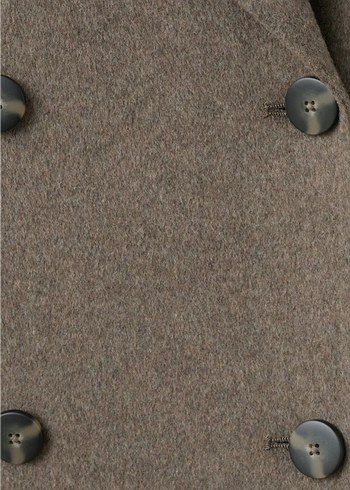 Mango Orta Kahverengi Oversize Yün Kaban - Görsel 9