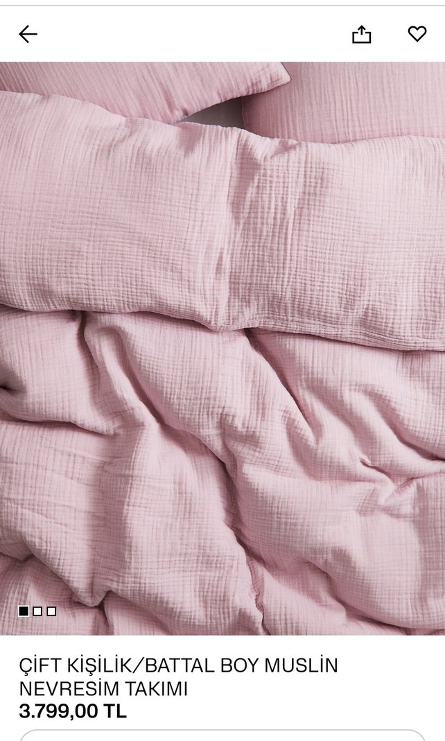 H&M Çift Kişilik Muslin Nevresim Takımı - Görsel 2