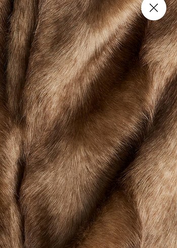 H&M Kadın Kahverengi Suni Kürk Midi Ceket - Görsel 5