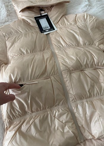 Bej Fermuarlı Kadın Kışlık Mont - Görsel 6