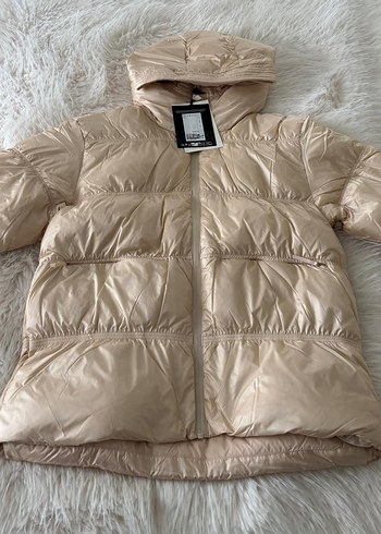 Bej Fermuarlı Kadın Kışlık Mont - Görsel 7