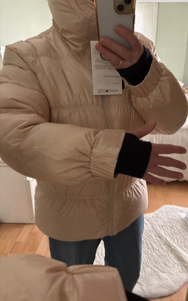 Bej Fermuarlı Kadın Kışlık Mont - Görsel 5