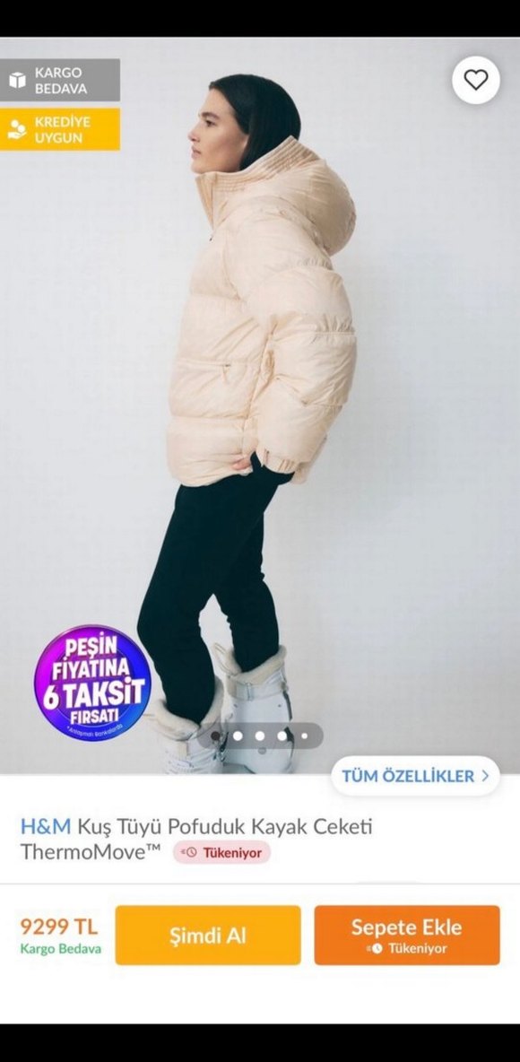 Bej Fermuarlı Kadın Kışlık Mont - Görsel 2