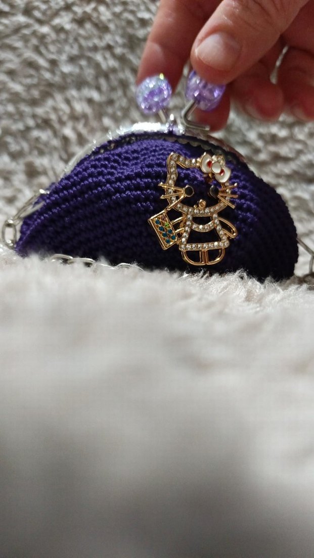 Mor Örgü Kadın Çanta - Görsel 4