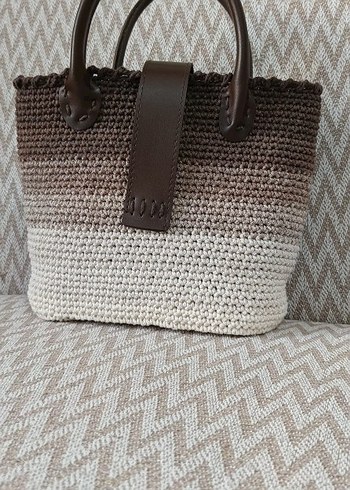 Bej Örgü Kadın Çanta - Görsel 4