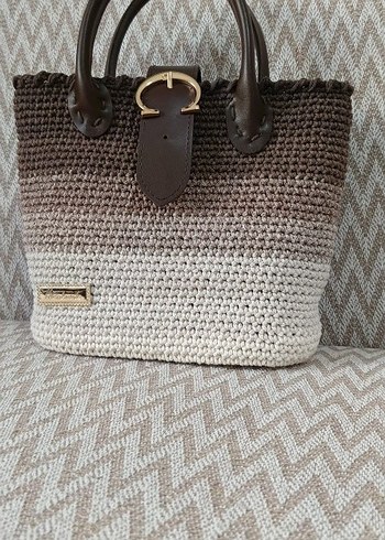Bej Örgü Kadın Çanta - Görsel 3