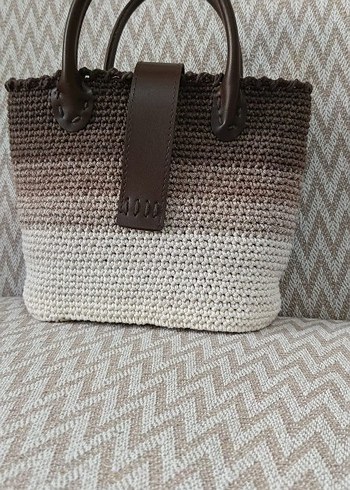 Bej Örgü Kadın Çanta - Görsel 5