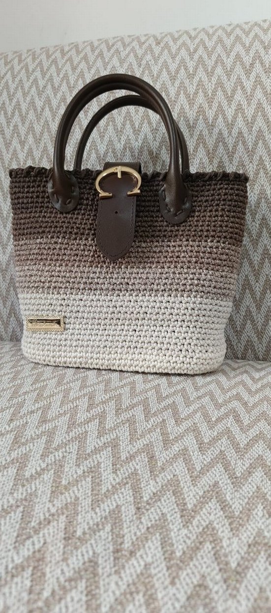 Bej Örgü Kadın Çanta - Görsel 3