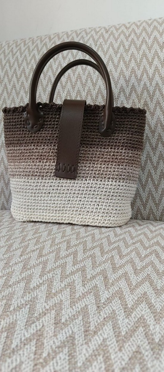 Bej Örgü Kadın Çanta - Görsel 5